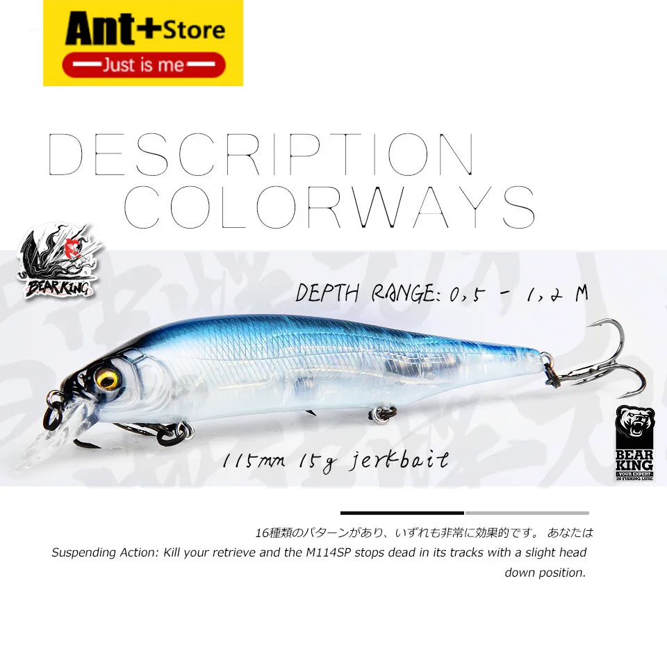 

2019 Hot Fishing Lures, Assorted Colors,Tungsten Weight System Wobbler Model Crank Bait,minnow Crank 115mm 15g