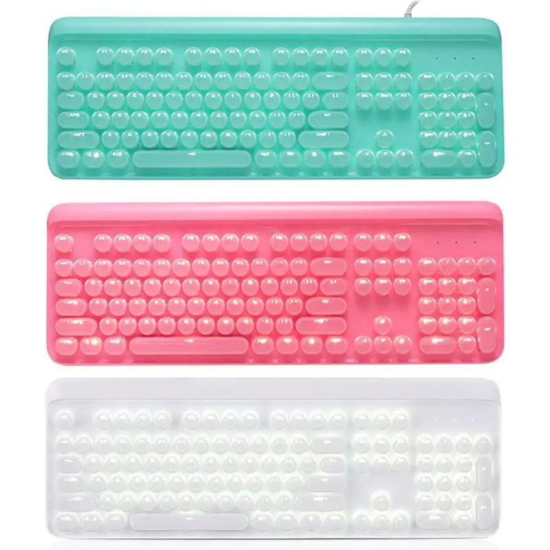 

104 Keys USB Wired Keyboard Mechanical Blue Switch Gaming Computer PC Office Blue Axis Paragraph Strong Sense Pleasant