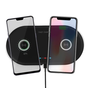 

Dual 10W Wireless Charger for iPhone X XS Max Xr Qi Double Fast Charging Dock Station for Samsung Galaxy S8 S9 Note 9