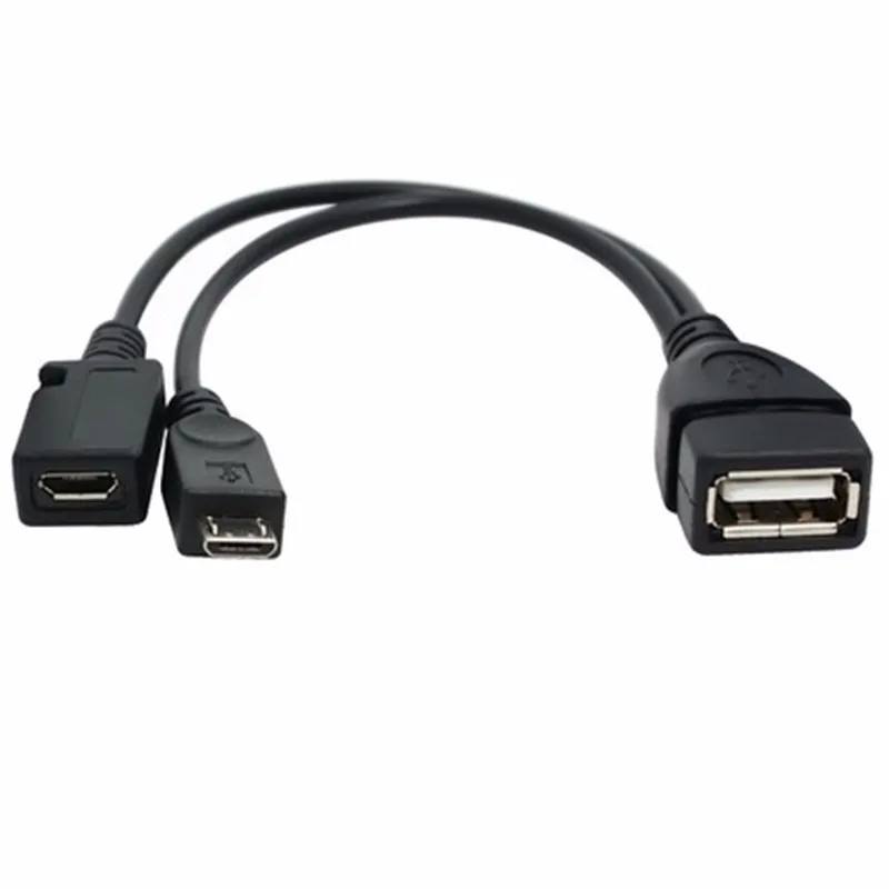 2 в 1 OTG Micro USB Host power Y Splitter USB адаптер для Micro 5 Pin женский и мужской кабель