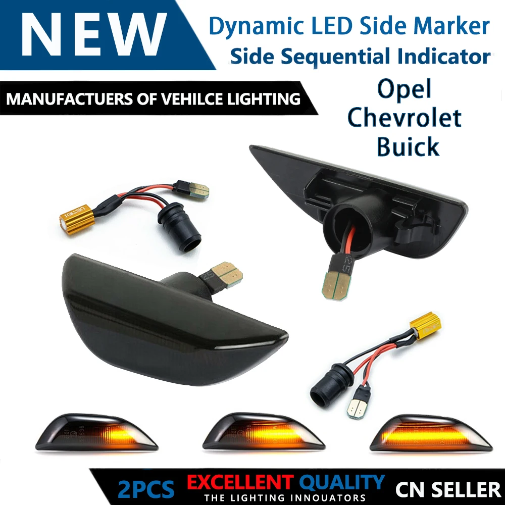 

2pcs Dynamic LED Side Marker Turn Signal Indicator Repeater Light For Chevrolet 2012-2020 Trax Opel Mokka(X) Buick Encore