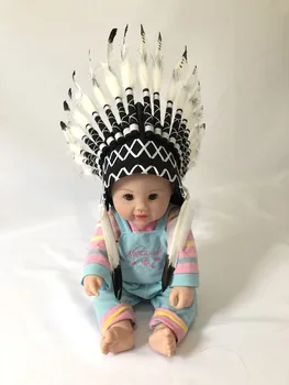 

3 Color Creative Indian Style Headband Child Feather Flower Headdress Party Hat Baby Props Decoration Garland Hair Accessories