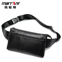 Men's Cell Phone Belt Bag Leather Multi-Functional Chest Crossbody Bag Sheepskin Sports Leisure Belt Bag Crossbody Bag
