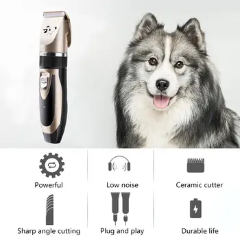 

Dog Clipper Rechargeable Dog Trimmer Pet Professional Beauty Tool Set Comb Scissors Pet Grooming Tool
