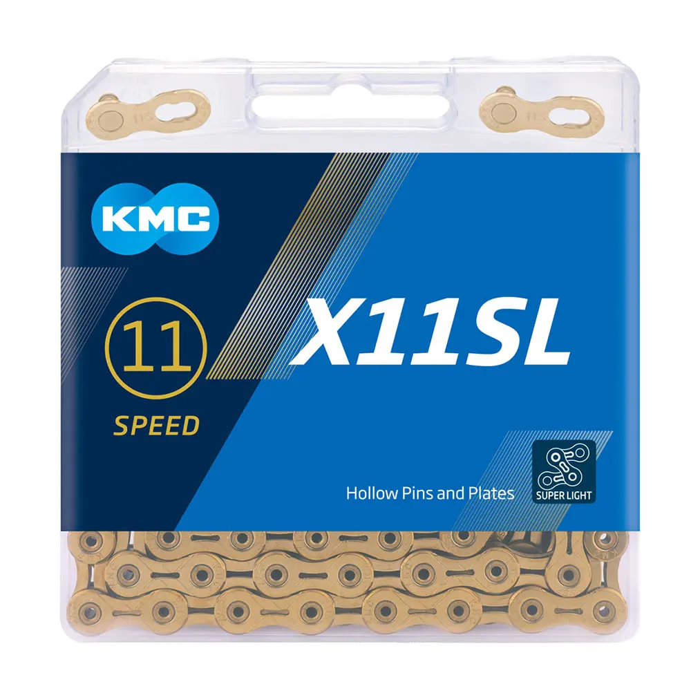 KMC X9SL----9-24 SPEED 1/2" X 11/128" MTB-ROAD TI NITRIDE GOLD BICYCLE CHAIN 