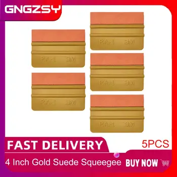 

5pcs Gold Multi Plastic Scraper Carbon Fiber Foil Vinyl Film Wrapping Squeegee Window Tinting Tools Auto Car Cleaner 5A62S