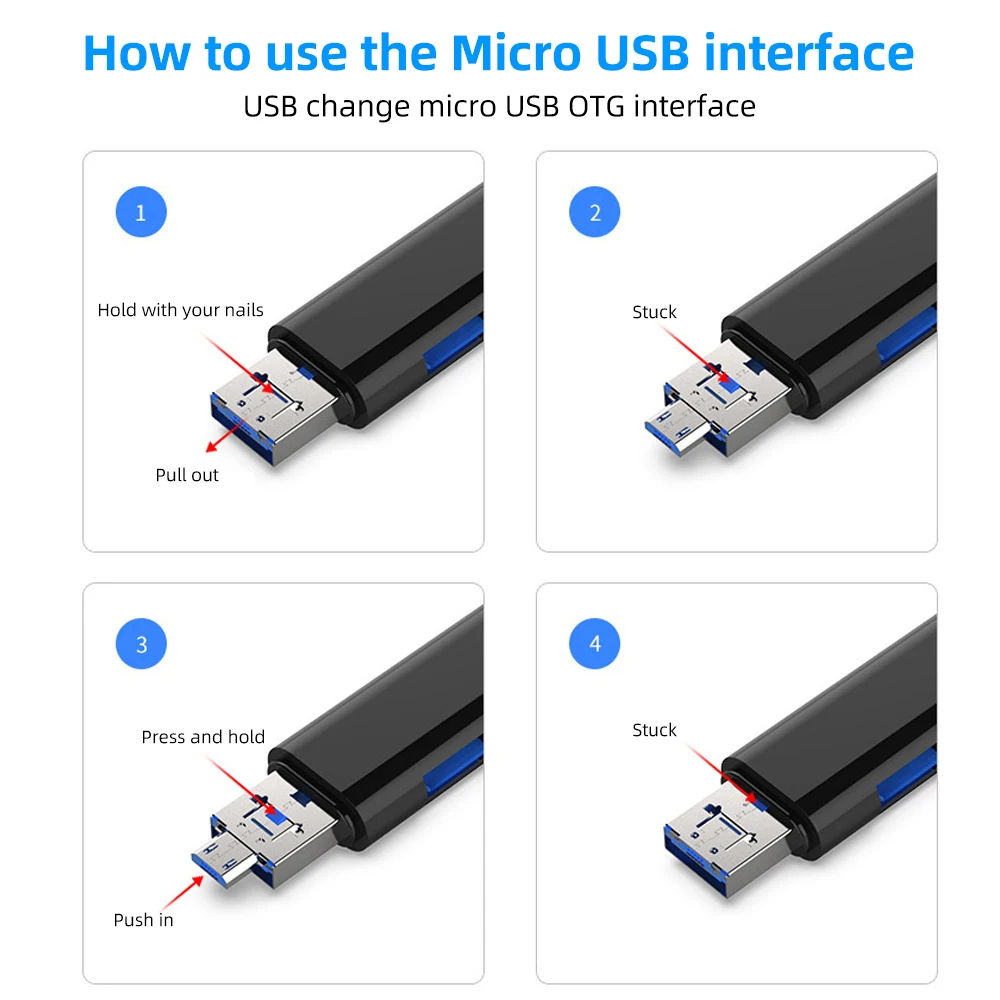 ANKNDO 3в1 кардридер USB 2,0 OTG адаптер Micro USB-Type C адаптер для мобильного телефона карта памяти TF кардридер USB кардридер ПК