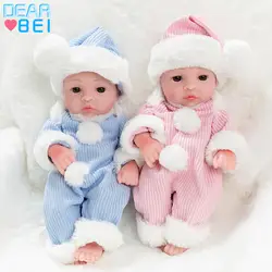 25 см bebes reborn cute baby силиконовая кукла имитация кукла ручной работы Reborn Baby хлопковая игрушка Рождественский подарок кукла