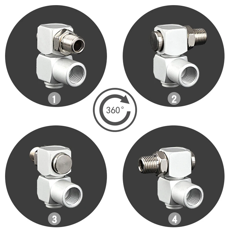 adaptateur de conversion pneumatique joint rotatif pour connecteurs 01