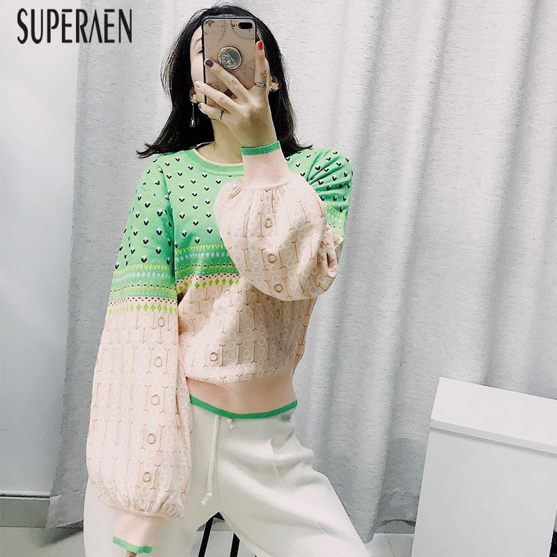 SuperAen, осень и зима, новинка, пуловеры, свитера для женщин, дикая мода, Повседневный свитер для женщин, корейский стиль, женская одежда