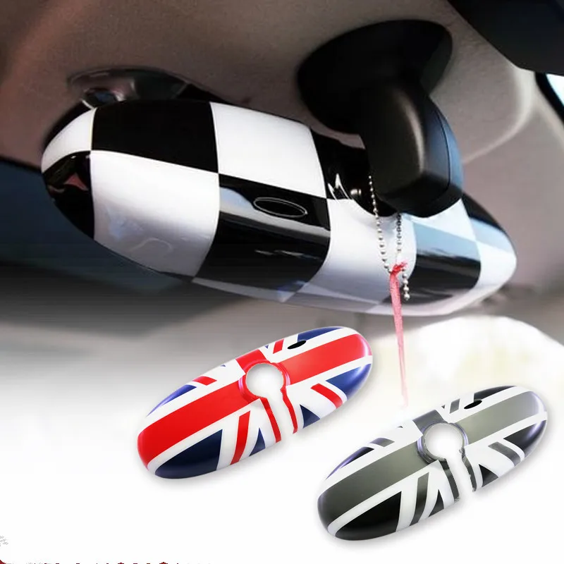 Чехол для зеркала заднего вида с белым/черным флагом Великобритании BMW Mini Cooper