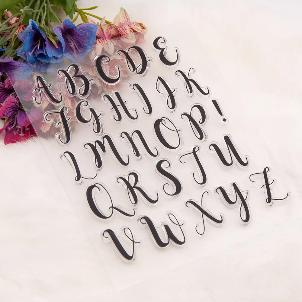 Silicone Clear Stamps CUTTING DIES For Scrapbooking STENSICLS BIG LETTERS DIY PAPER Album Cards MAKING Transparent RUBBER Stamp