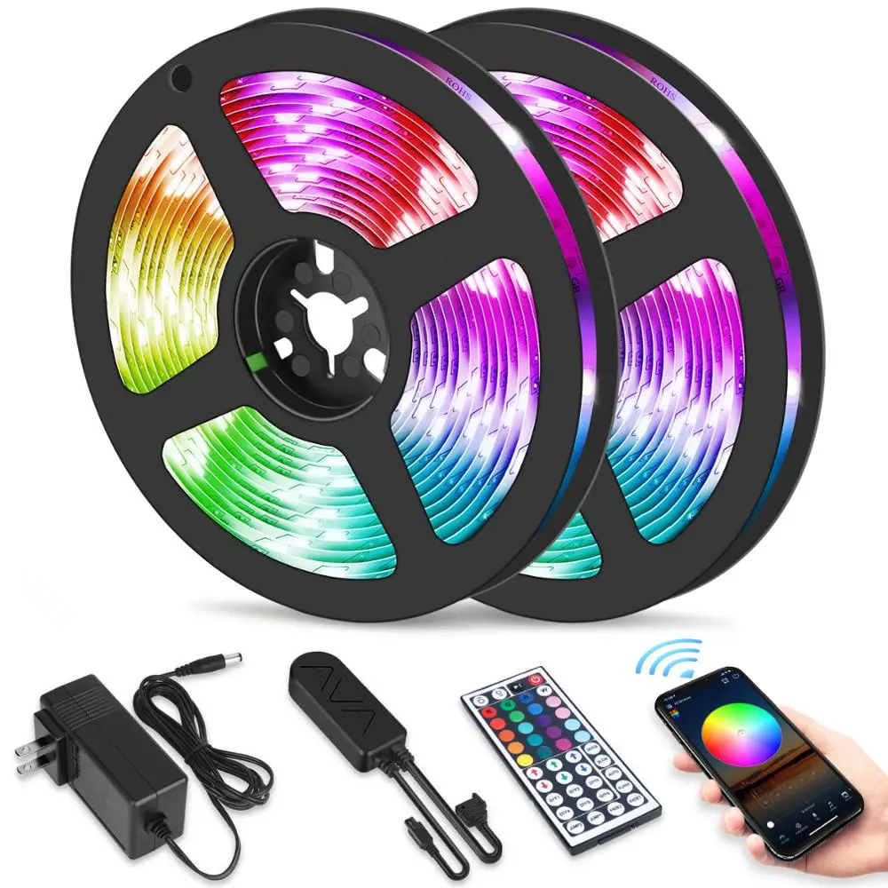 10 м светодиодный светильник полоски Bluetooth контроллер Гибкая RGB 5050 украшения сзади