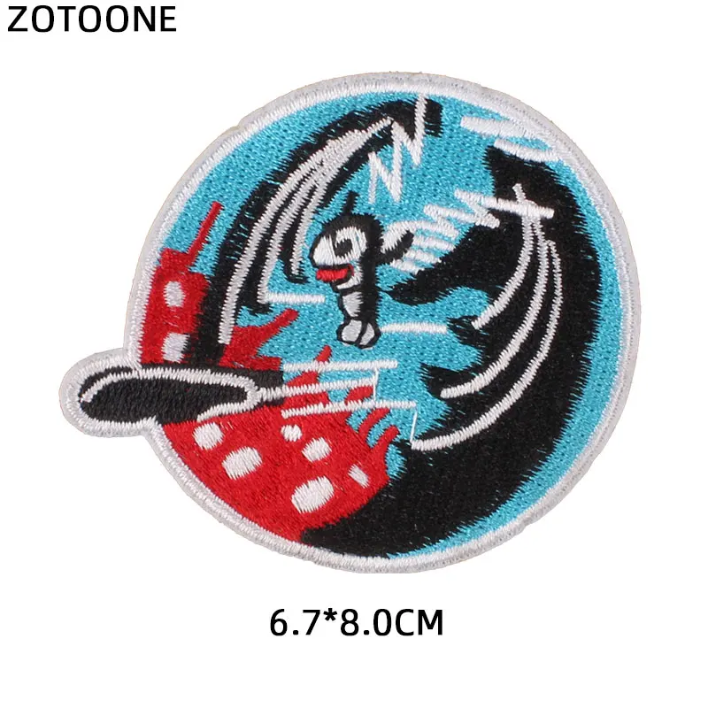 Круглые аниме-нашивки ZOTOONE для одежды футболка термоклейкие значки с вышивкой