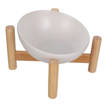 

1pc Cat Ceramic Feeder Raised Creative Pet Feeder Cat Food Water Bowl Pet Bowl with Detachable Stand Pet Supply