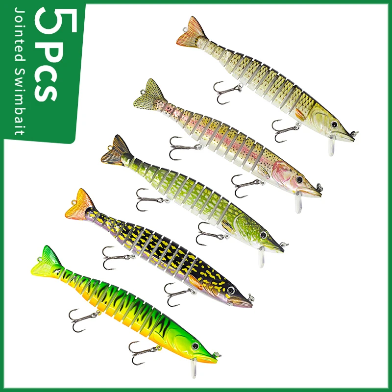 

Banshee 5Pcs Sinking Wobblers For Trolling/Pike 13 Multi Jointed Swimbait Set Hard Artificial Baits For Fishing Lure Crankbaits