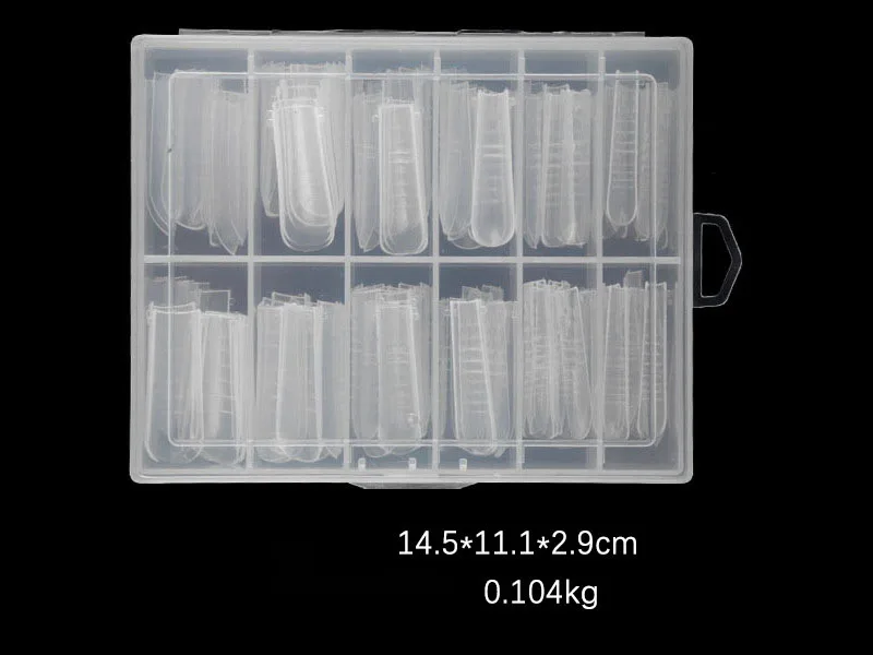 120Pcs Dual Forms Poly Nail Gel Quick Building Mold Tips Clear Finger Extension Nail Art UV Coffin & Nail Ballerina Tips Mold &*