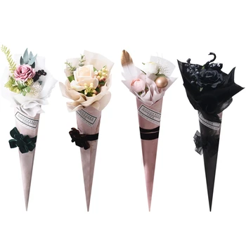 

10pcs Valentine's Day Ice Cream Single Bag Rose Packaging Florist Packed with Single Carnations Single Bags