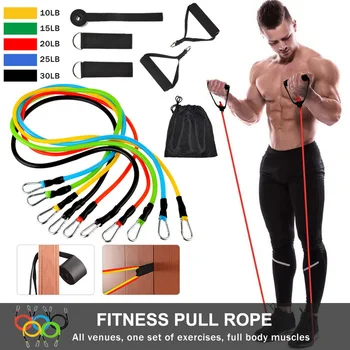 

11pcs /17pcs Pull Rope Fitness Exercises Resistance Bands Set Training Yoga Band Gym Fitness Equipment For Home Workout Dropship