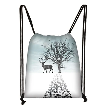 

Custom the deer(2) Drawstring Bag Cute Daypack Kids Satchel Casual Backpack Teenager Storage Bag Women Men 32x38cm*200616-20