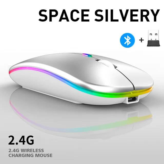 RGB Wirelesss Mouse Rechargeable USB Bluetooth Computer Mouse Ergonomic Silent Macbook Gaming Mause LED Backlit Optical Mice mini computer mouse Mice