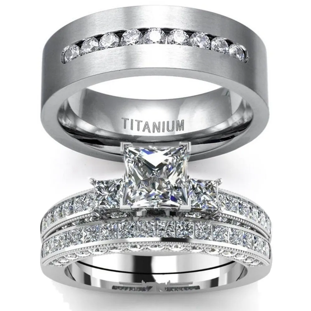 Горячая Распродажа, модные серебряные Квадратные Кольца для пар, обручальные кольца для пар, для женщин и мужчин, обручальные кольца, размер США от 5 до 14