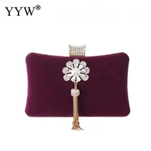 YYW фиолетовые сумочки женские красные вечерние клатчи со стразами и кошелек женское украшение в виде цветка винтажные клатчи вечерние сумки с кристаллами