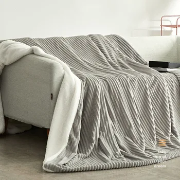 

Warm Thick Super Soft Duvet Cover Double Layer Blanket With Zipper Winter Home Sofa Bed Cover Simple Solid Blankets For Beds