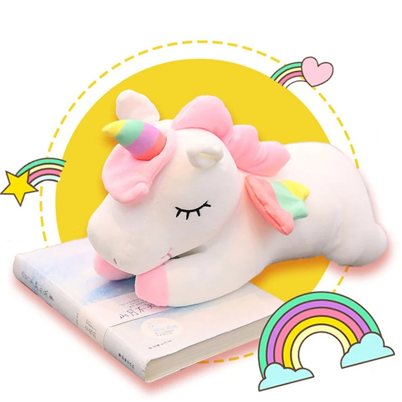 Kawaii, гигантский единорог, плюшевая игрушка, мягкая плюшевая единорог, мягкие куклы 40 см, животные, лошадь, игрушки для детей, подушка для девочек, подарки на день рождения