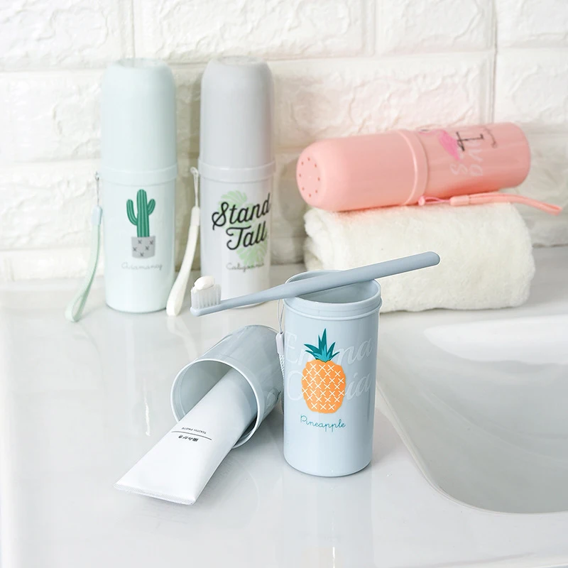 

1PCS Travel Toothbrush Cup Bathroom Plastic Storage Cup Cactus Toothbrush Holder Travel Accessories Portable Washing Accessories