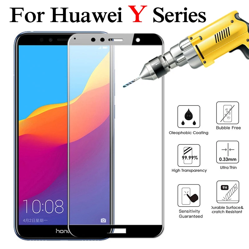 Стекло для Huawei Y6 Y7 Y5 Prime 2018 huwai huwvei Y9 2019 Huawey Y 5 6 7 9 защитное стекло tremp полное