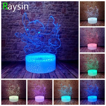

3D Stitch Dog Plays Guitar with Cute Scrump Lamp -Personalized 7 Colors Change Night Light - Child Kids Baby Adults Xmas Gifts