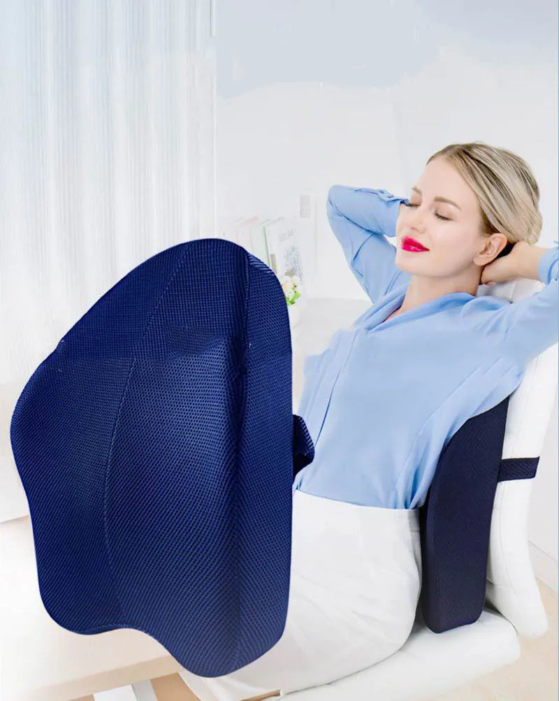 Здоровая пена памяти офисное сиденье Подушка для поддержки поясницы Автомобильная задняя подушка для стула