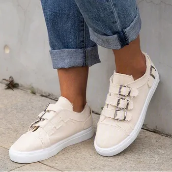 

Flat Shoes Women Summer Slip on Platform Casual Canvas Round Toe Single Leisure Flats Work Shoes Woman