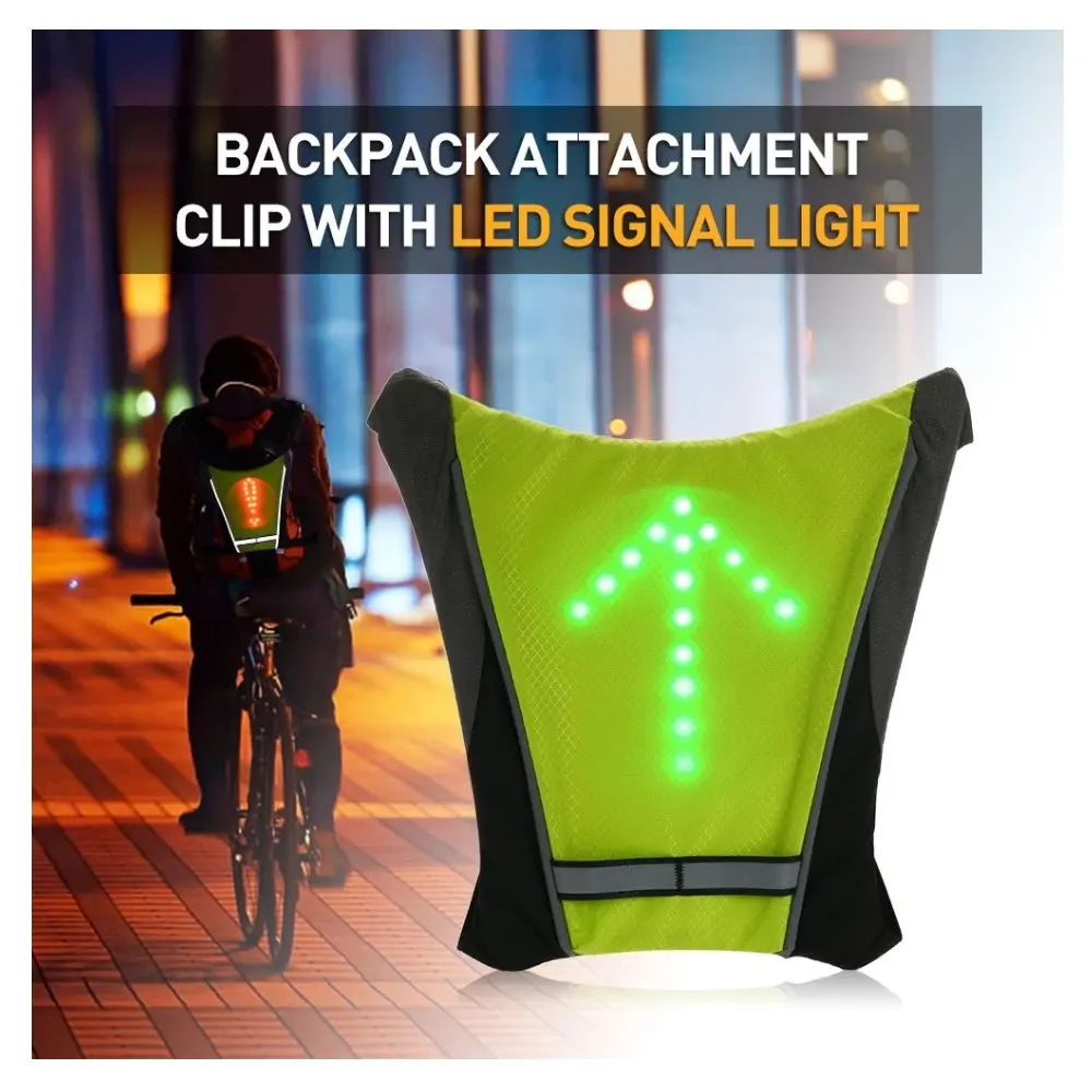 Cycling Vest Signal Light Indicator Remote Control LED Bike Lights Vest Backpack Outdoor Hiking Camping Bicycle Vest
