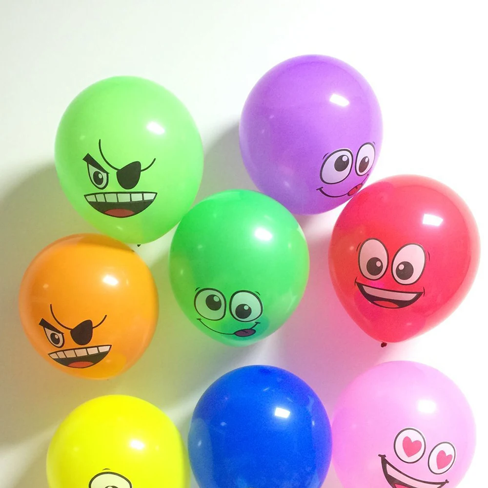 100 шт мультфильм смайлик лицо латексные воздушные шары День рождения Свадебные принадлежности надувные водушные шары для детей подарок