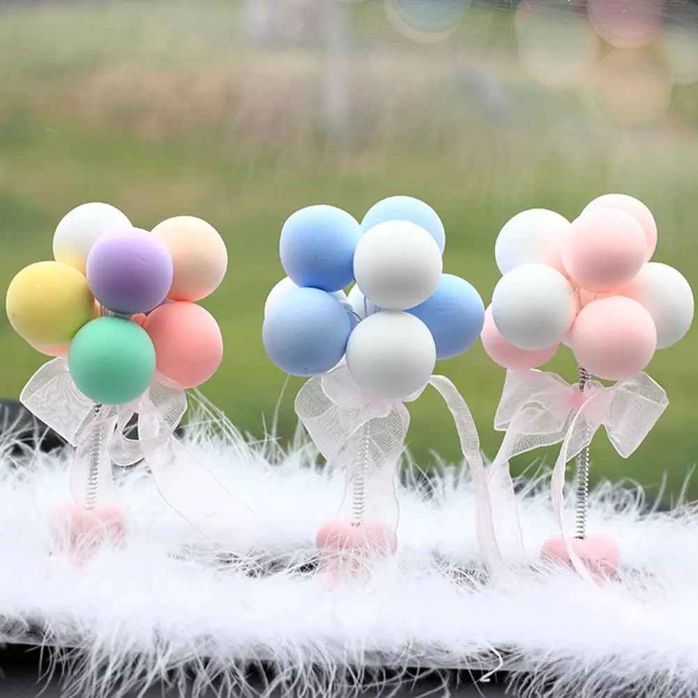 Авто Интерьер разноцветный милый воздушный шарик приборной панели автомобиля украшение дома украшение куклашения автомобильные аксессуары автоаксуары