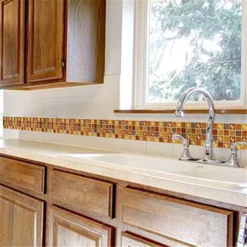 

Wall Border Sticker Bathroom Living Room Kitchen Dining Room Home Wall Baseboard Self-adhesive Wall Sticker Tile