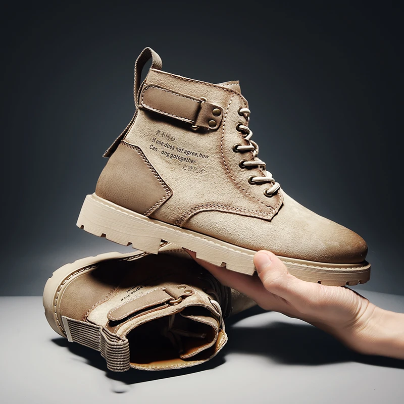 

2019 New Winter Warm Working Boots Lace Up Mens 100% Cow Leathert Boots High Quality Tooling shoes Round Toe High Top Shoes