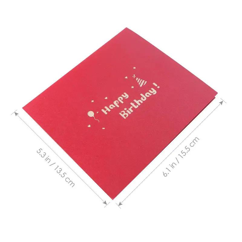  1pc 3D Colorful Paper Sculpture Birthday Card Birthday Cake Pop Up Greeting Cards Happy Birthday Ca - 4000097431195