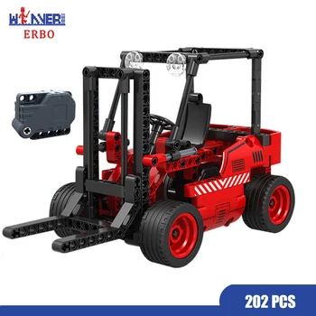 

ERBO 202pcs City Forklift Car Building Blocks Sets DIY Technology Bricks Pull Back Car Supercar Bricks Block Kids Toys Gifts