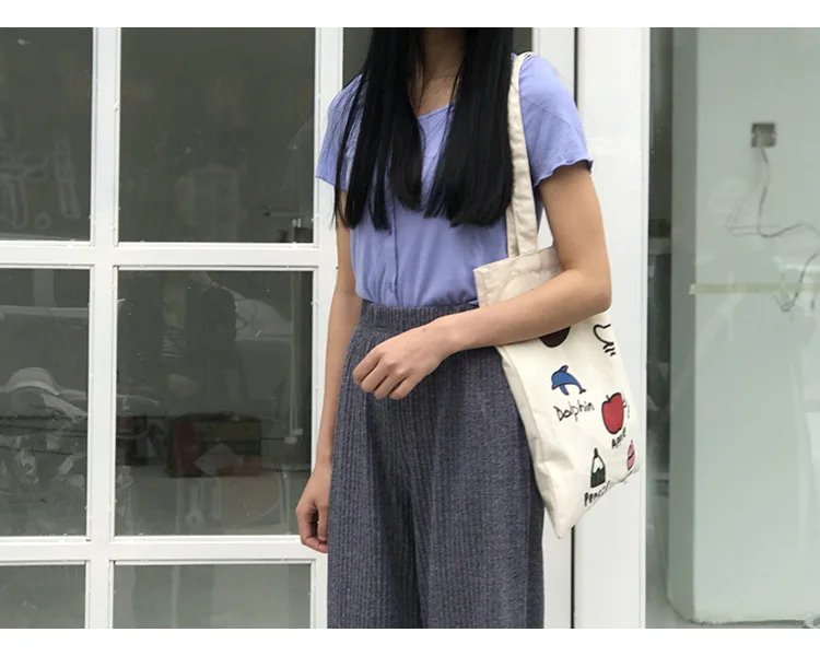 Новая модная многоразовая женская сумка-шоппер, складная сумка, Повседневная холщевая сумка на плечо
