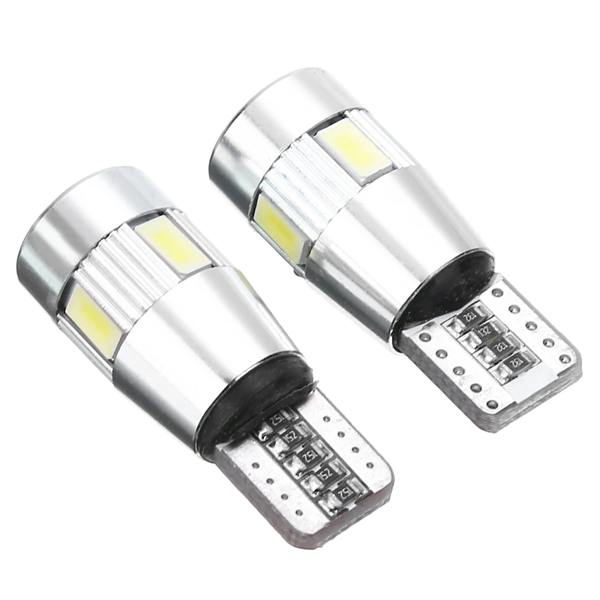 Mayitr 2pcs T10 5630 6SMD LED Canbus Error Free Car Side Wedge Light Bulb With Lens