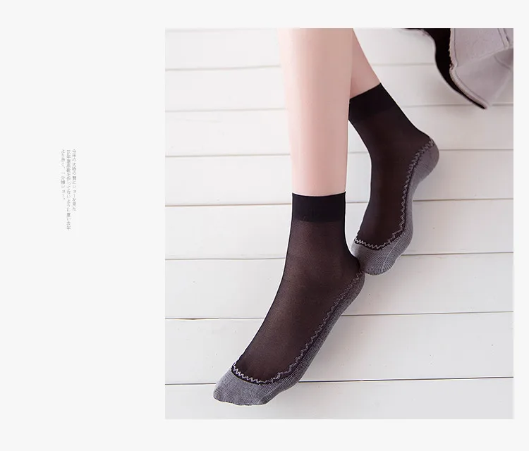 

10 pairs / batch summer pure color women's socks with cotton bottom Antiskid deodorant and anti stripping women's socks