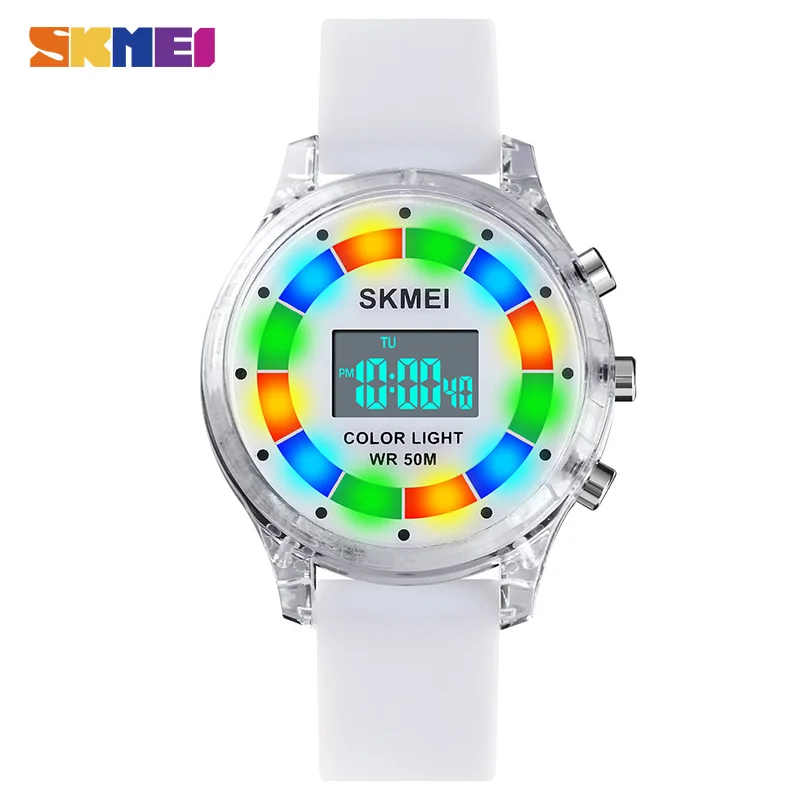 

2020 SKMEI Boys Girls Electronic Wrist Watches 50M Waterproof Stopwatch Calendar Alarm LED Light Digital Clock For Kids Children