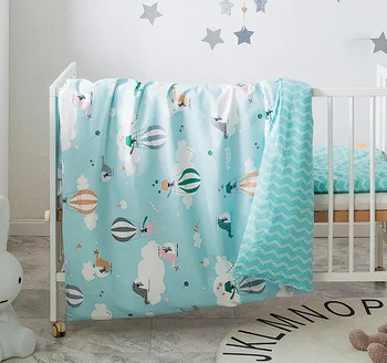 

2Pcs Baby Bedding Set 100% Cotton Crib Bed Linen Kit Cartoon Animal Includes Pillowcase Duvet Cover Without Filler