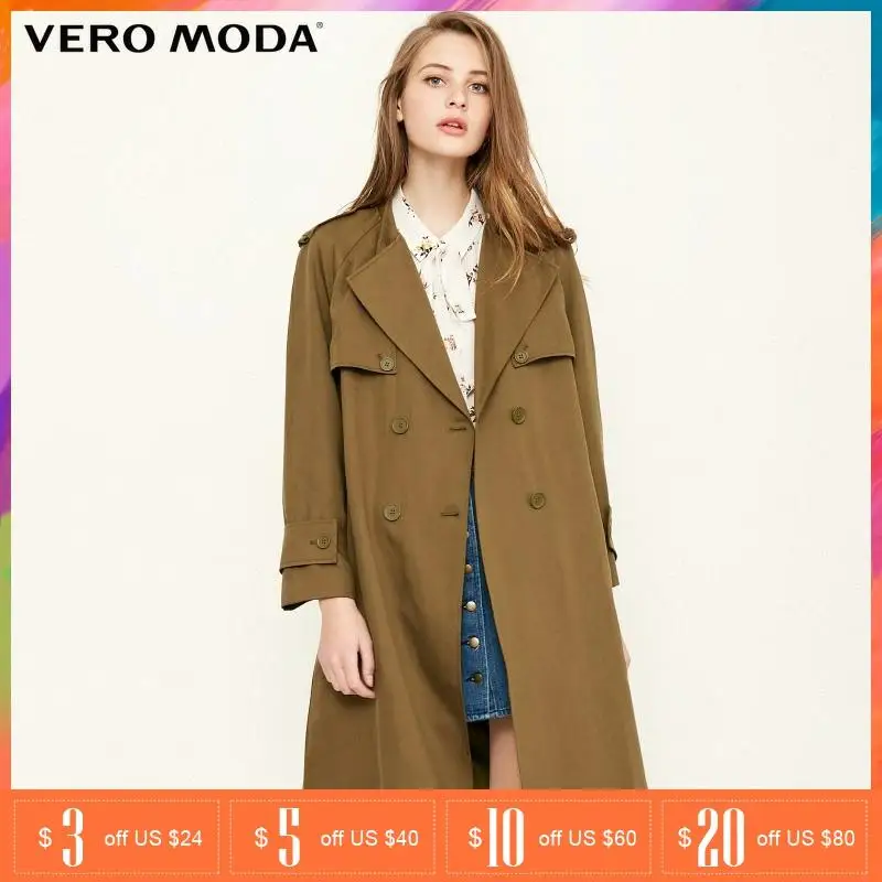 Vero Moda осенний шикарный Тренч длинная куртка | 318121533|Плащи и тренчи|