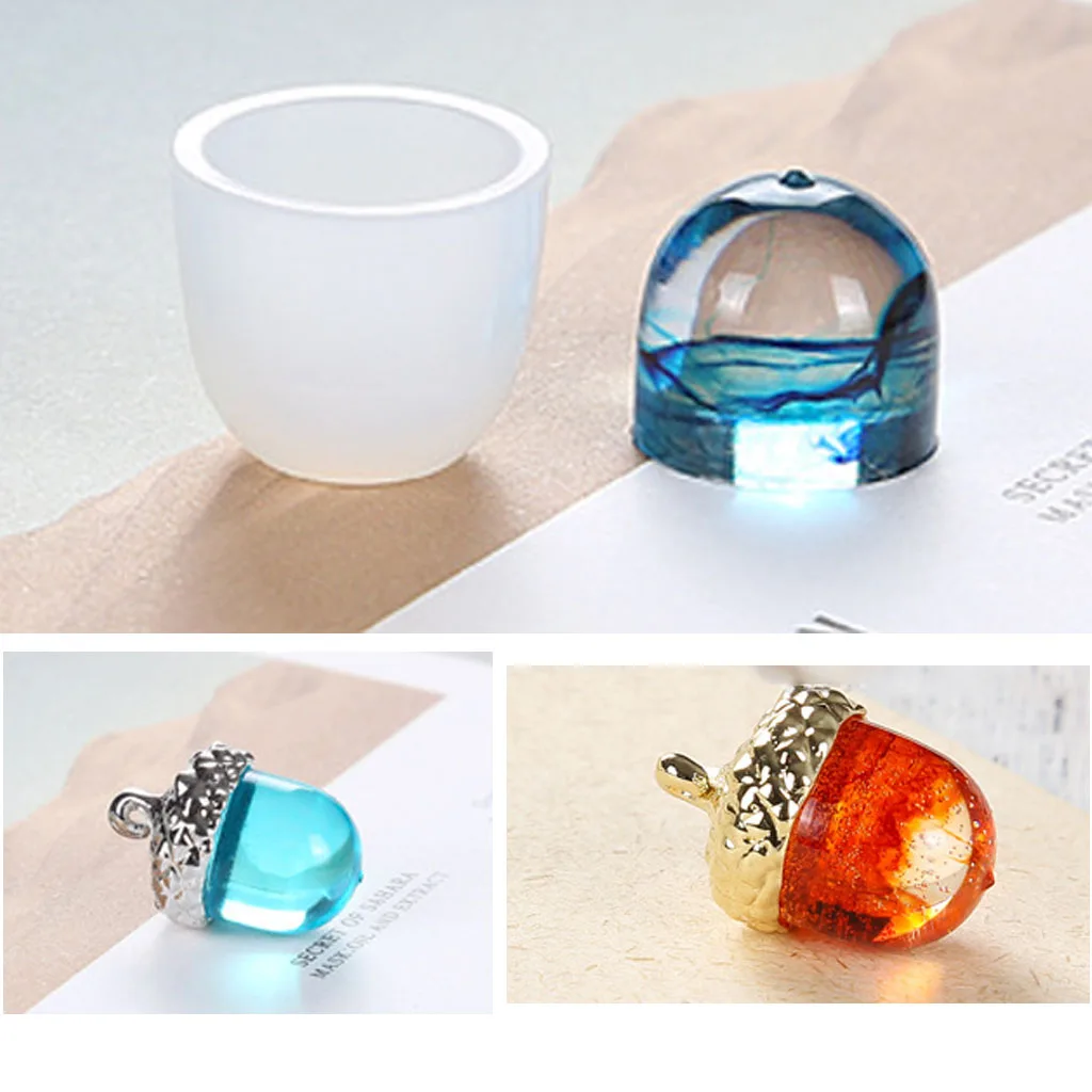 Resin Casting Mold Acorn Silicone Mould Making Jewelry Necklace Charms Pendant DIY Craft Tools Home Decor