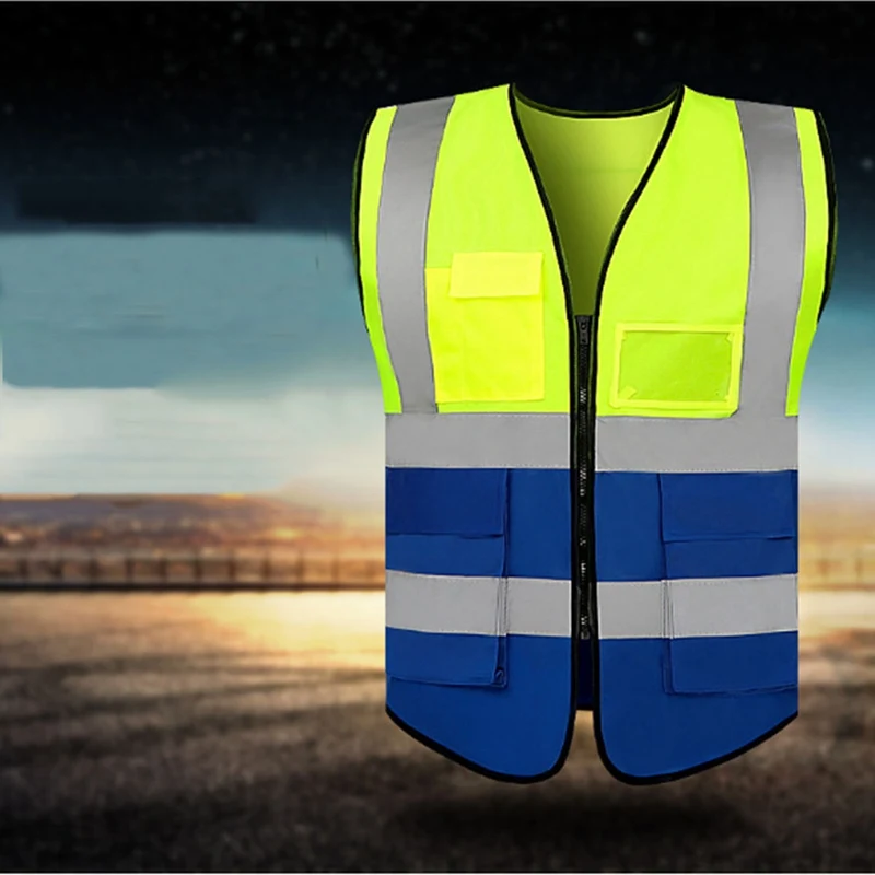 Color Matching Reflective Vest Multi-pocket Reflective Vest Riding Vest Safety Clothing Traffic Sanitation Reflective Vest