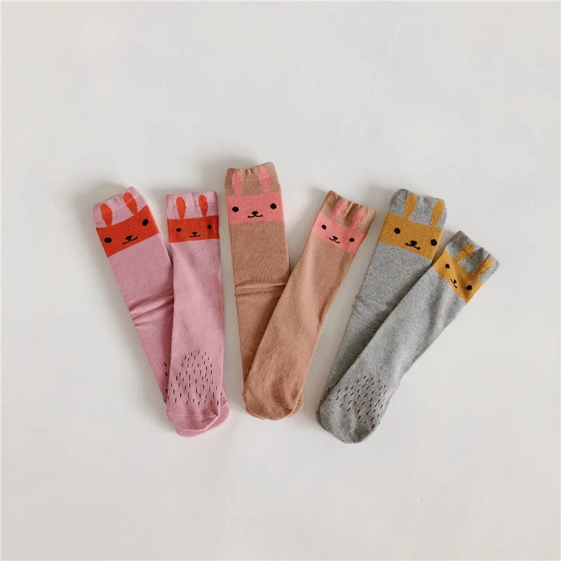 Kawaii/корейские носки без пятки для маленьких мальчиков и девочек, 3-6 шт. милые Гольфы с цветочным принтом и животными длинные хлопковые носки для малышей Детские носки без пятки - Цвет: 3 pairs I